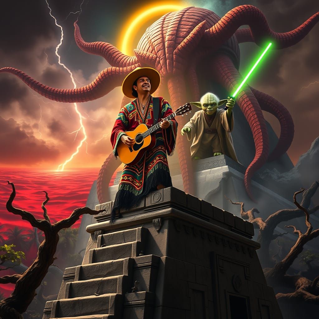 Legendary Guitarist Carlos Santana Summons Yoda to Battle Ct...
