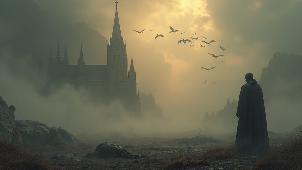 Post-Apocalyptic Underworld Cathedral in Eerie, Gothic Style