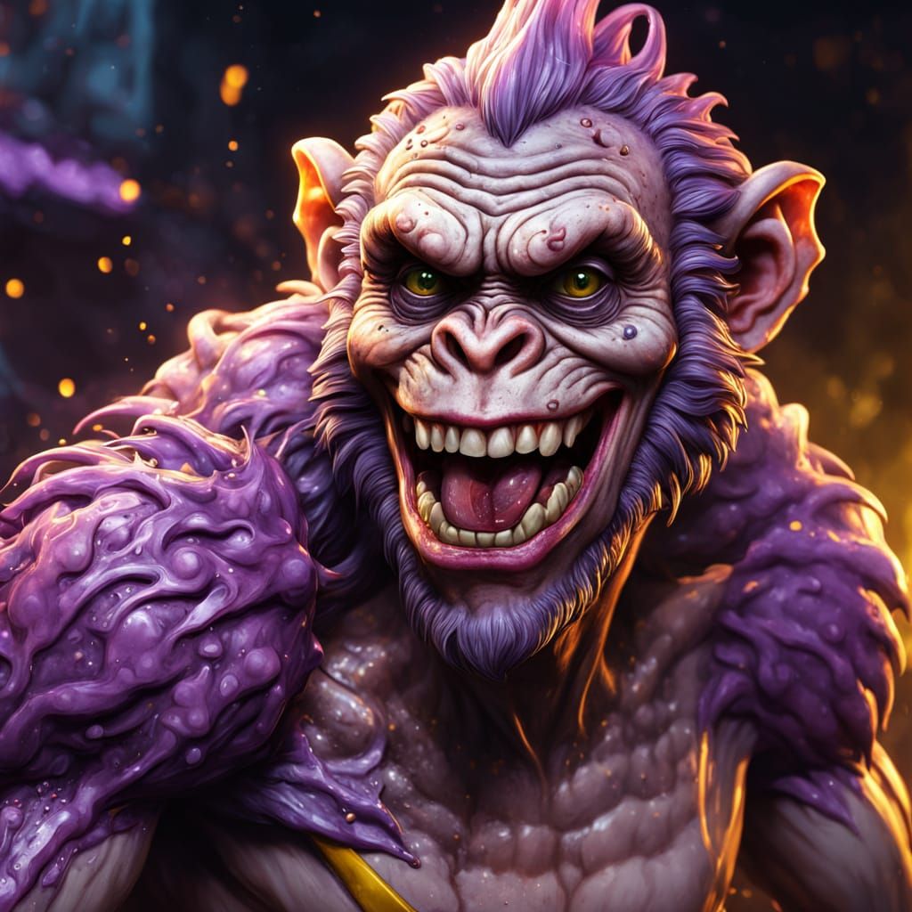 Zombie Monkey Clown: Dark Fantasy Art