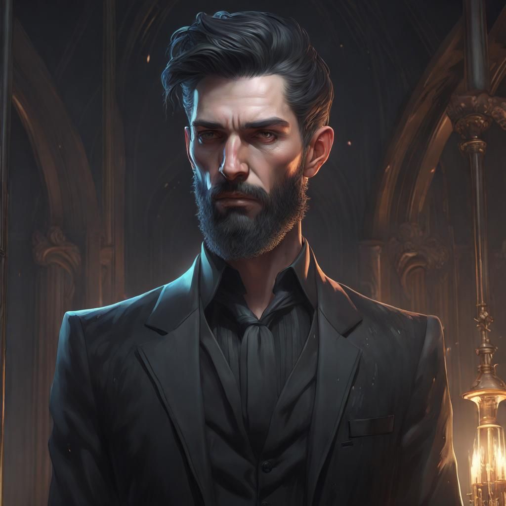 Grief-Stricken Man: Hyperdetailed Digital Art Portrait