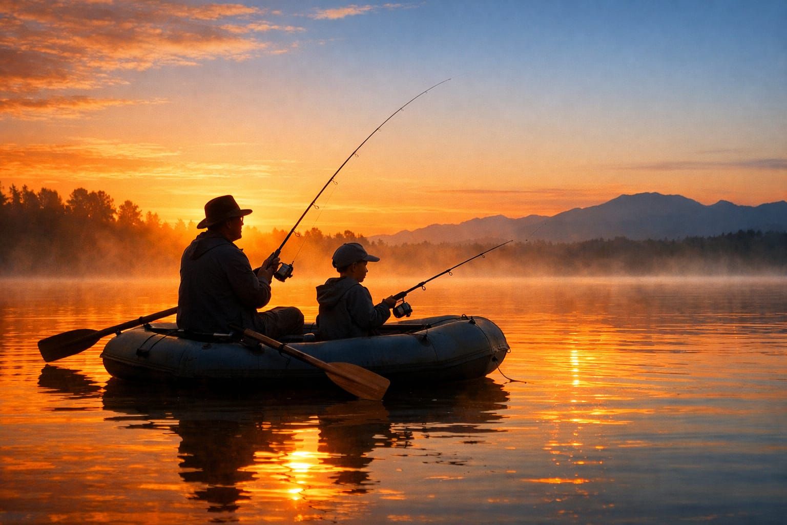 Golden Dawn Fishing Trip on Still Lake