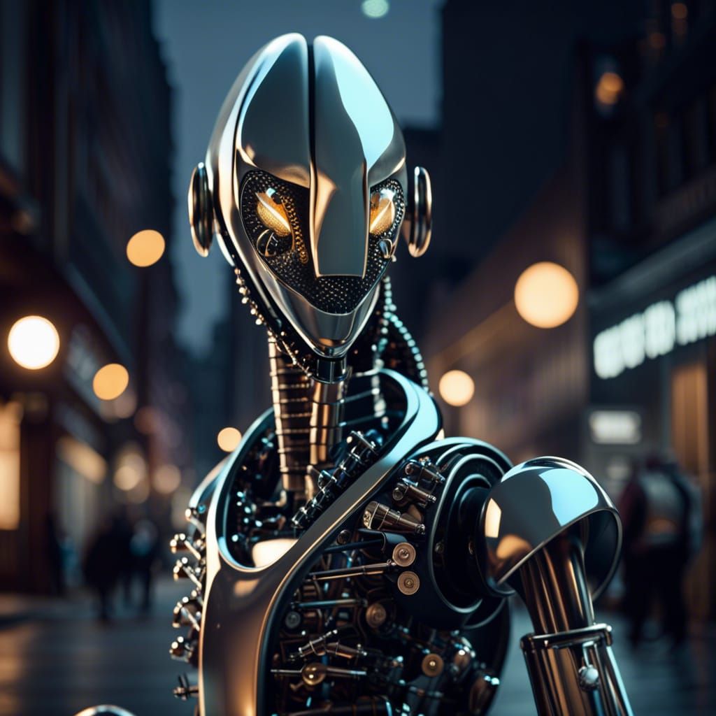 Robotic Jazz Musician in New Orleans Club