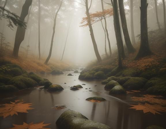 Serene Waimari in Overcast Autumn Stream