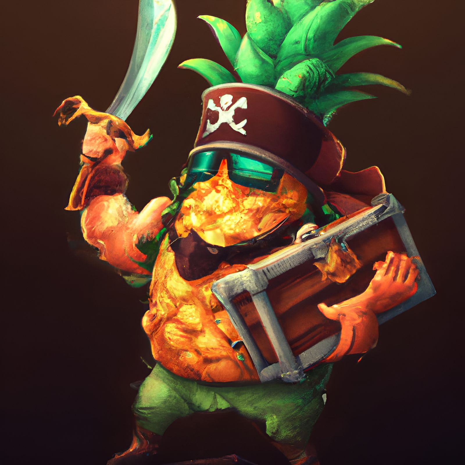 Pineapple Pirate Character in 8k Digital Art