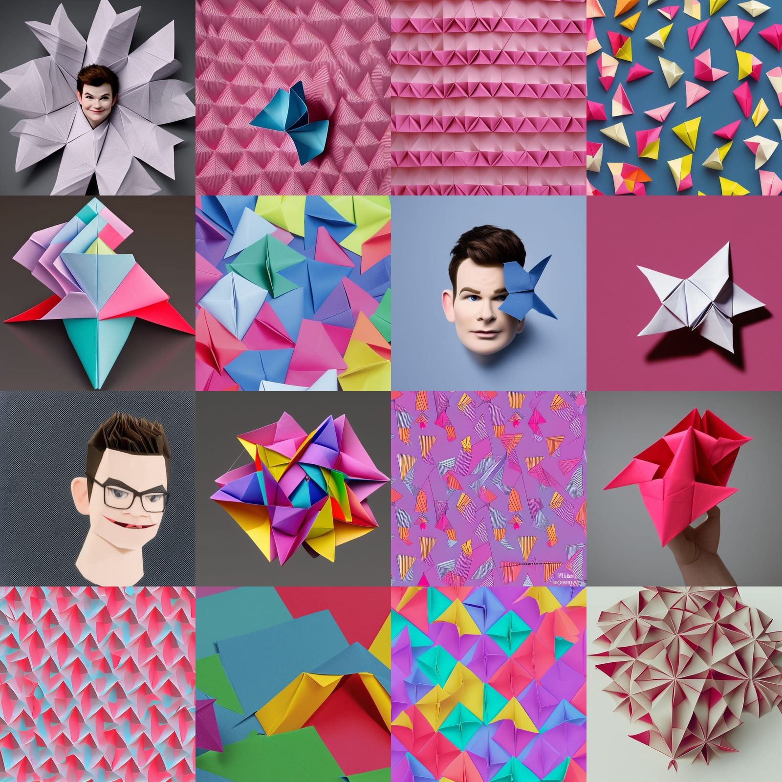 Origami Papercraft Portrait in 8K Resolution