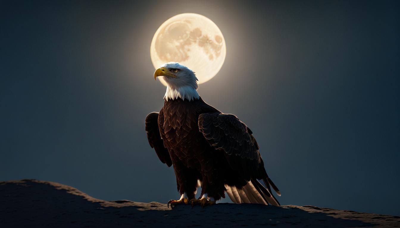 Soaring Eagle Silhouette: 3D Render Masterpiece