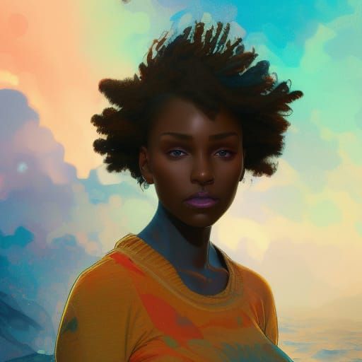 Attractive Girl on Colorful Autumn Seashore