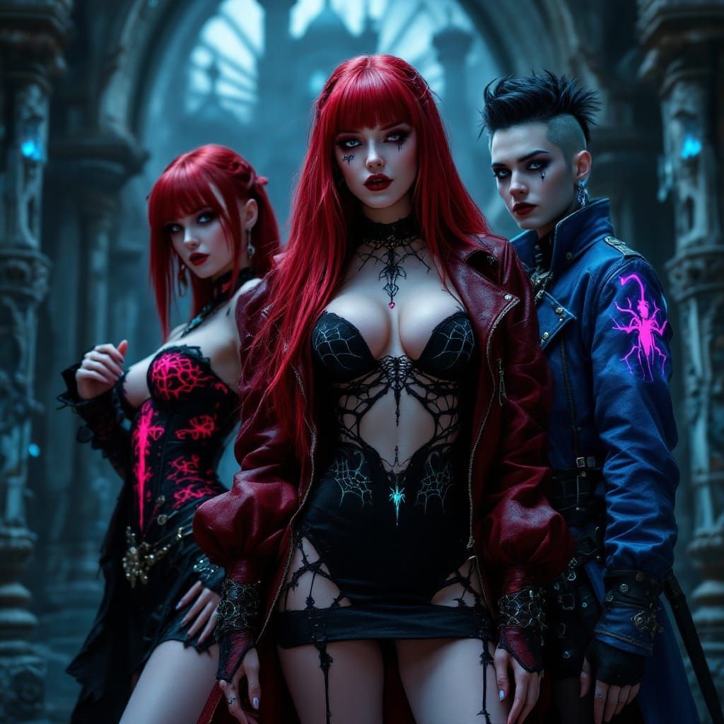 Goth Vampire Hunters in Immersive Castle Environments