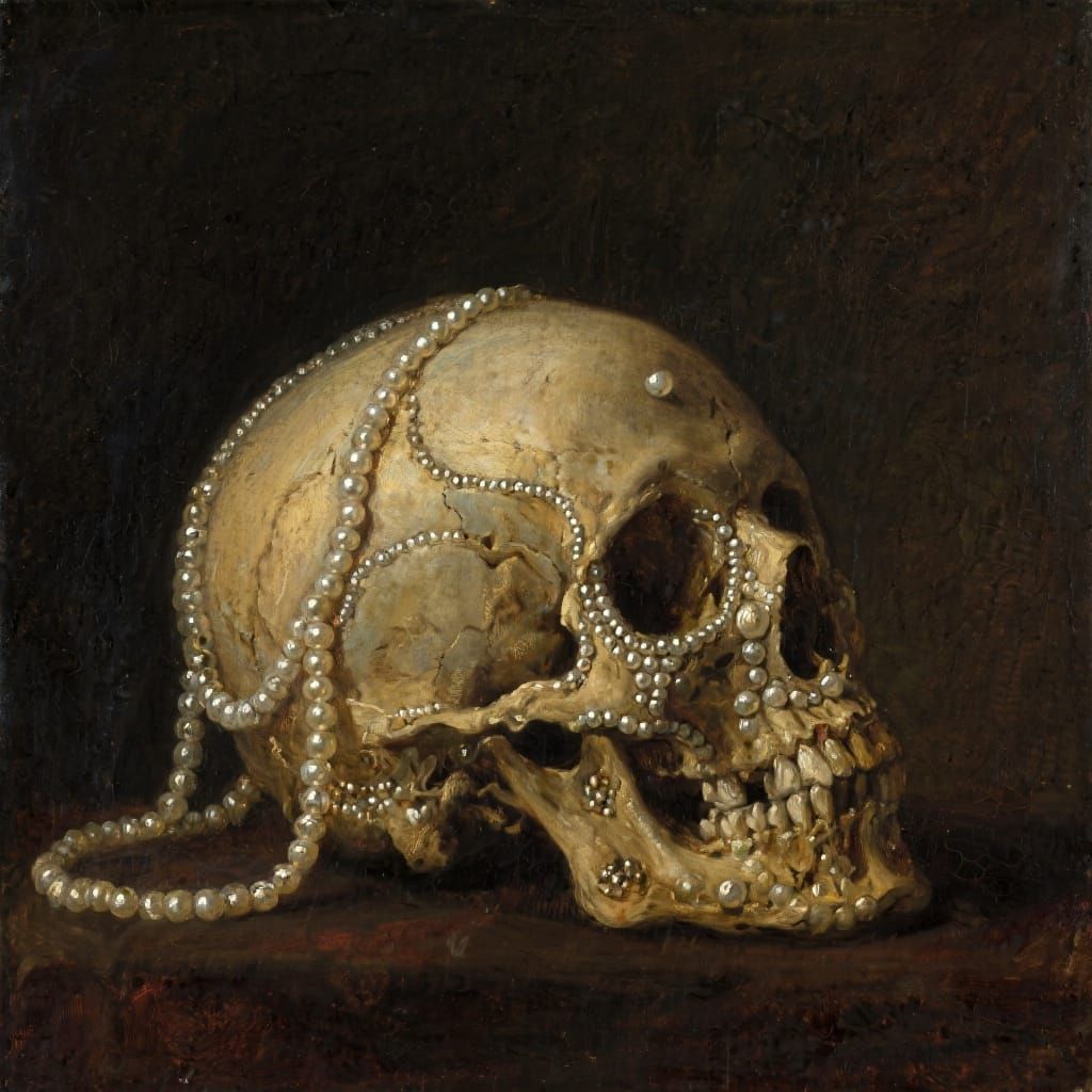 Gothic Skull of Pearls in Classical Style