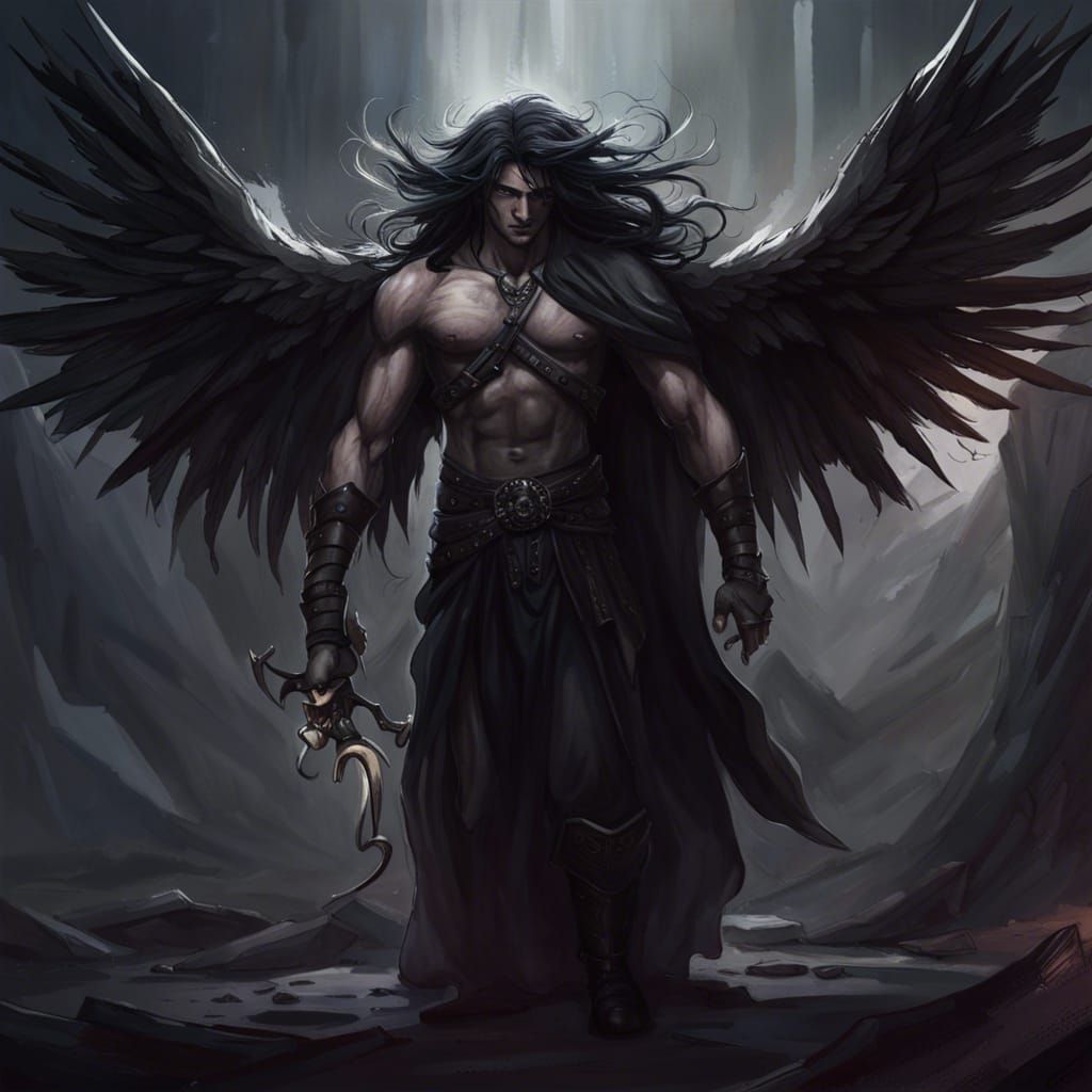 Dark Angel Asmodeus Portrait in Dark Fantasy Style