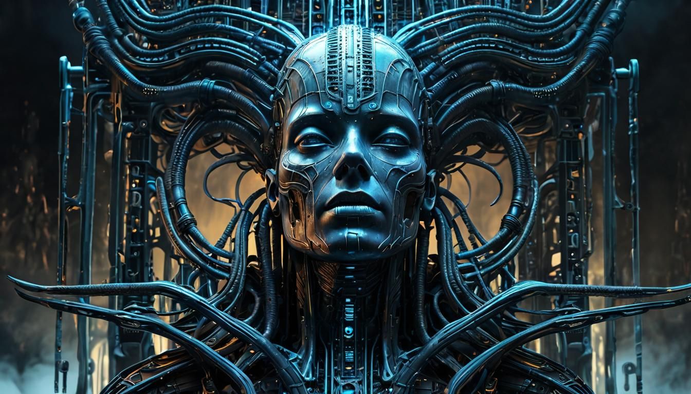 Quantum Computer Sculpture in Surreal Futuristic Style