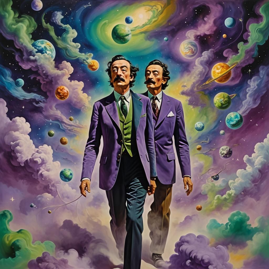 Dali Walks Dreamlike Universe in Surrealist Oil Painting
