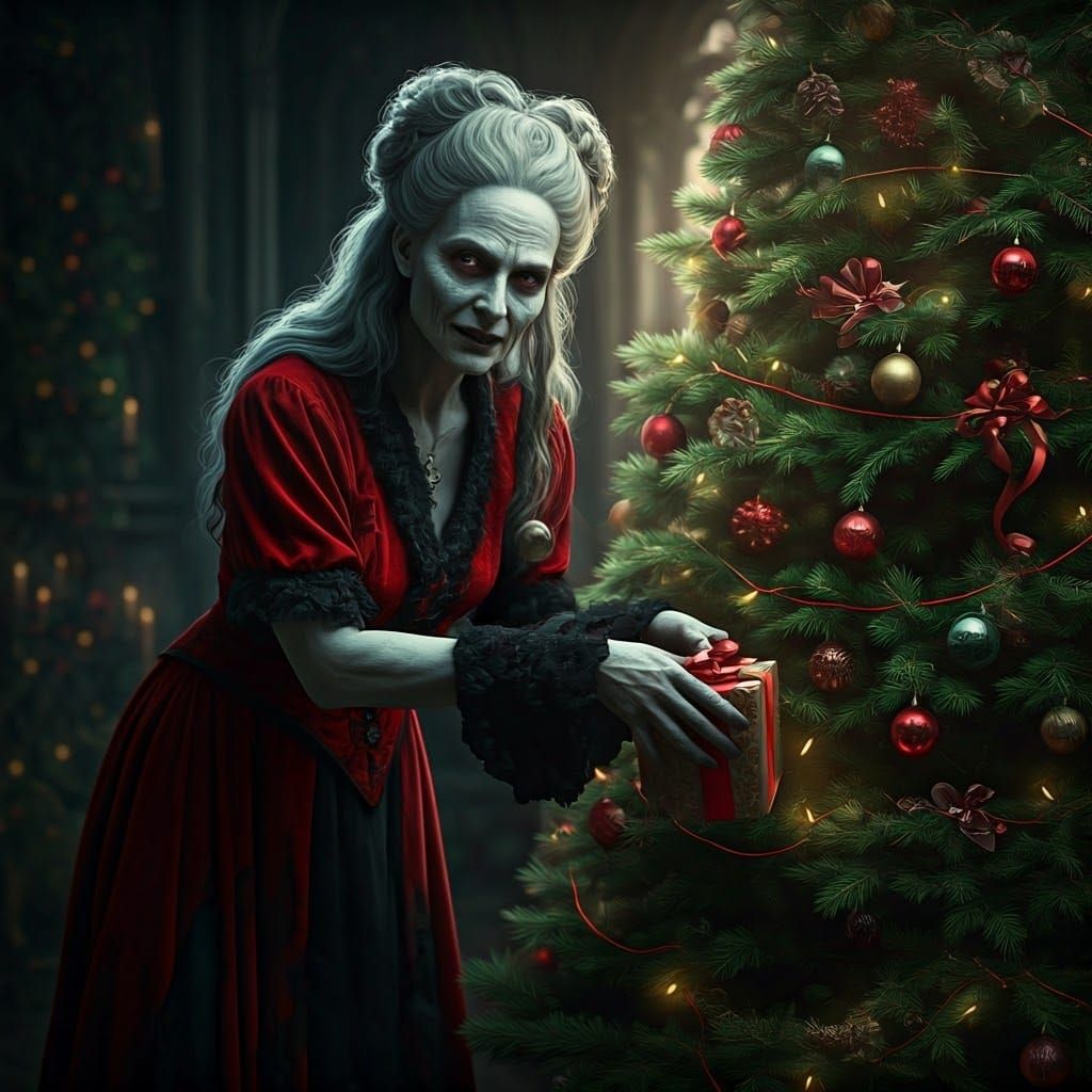 Surreal Christmas Horror of a Sith Goddess Delivering Presen...