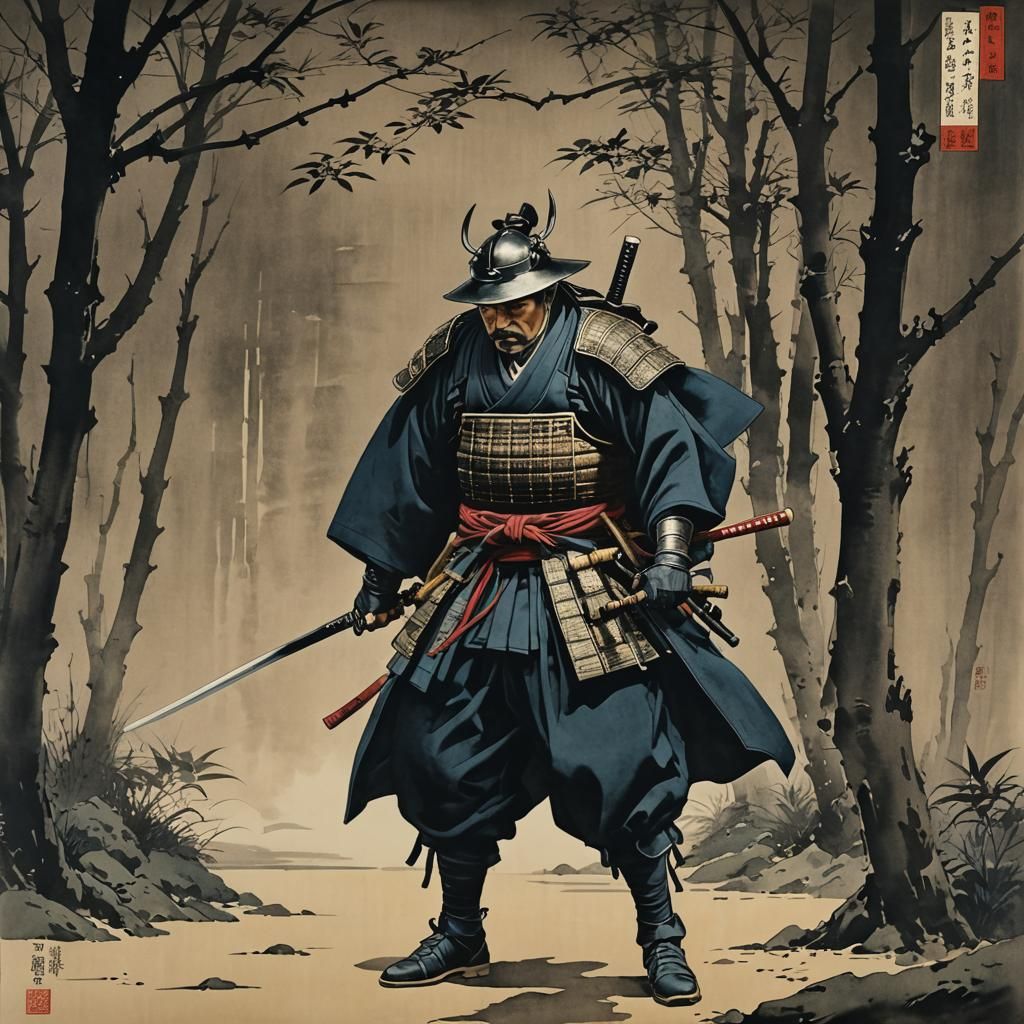 Ronin in Shin-hanga Style