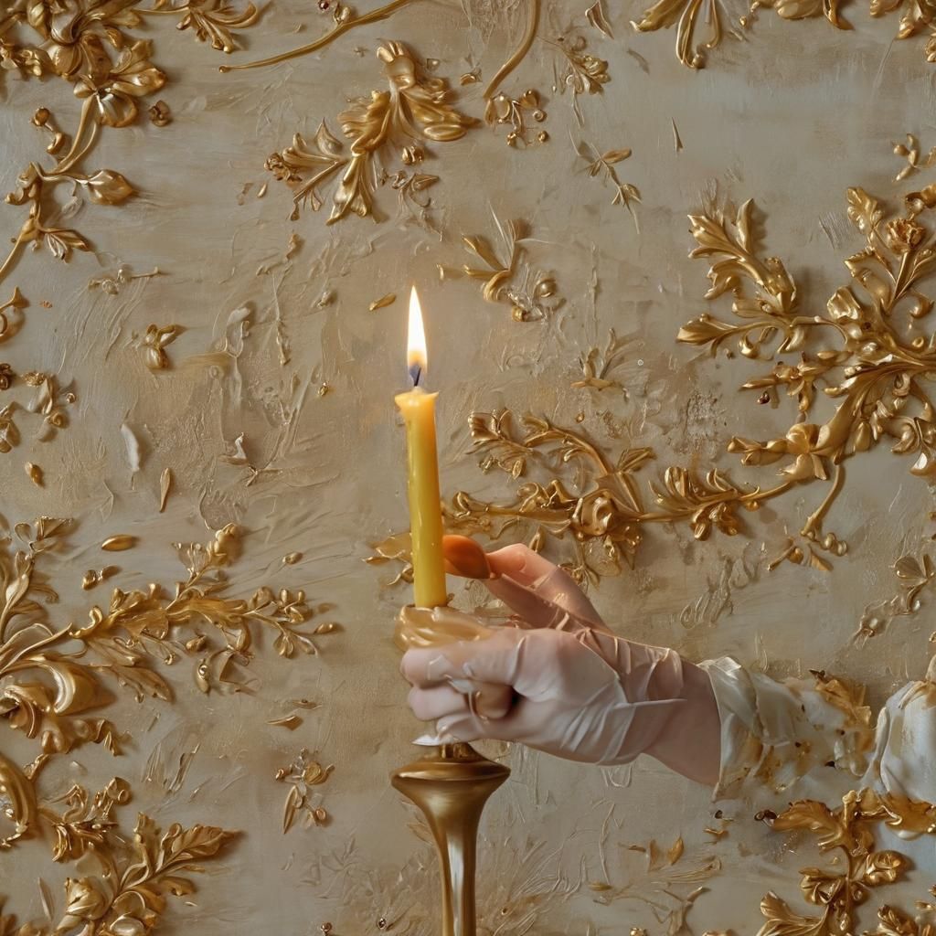 Baroque Candle Maker Pouring Wax Into Mold