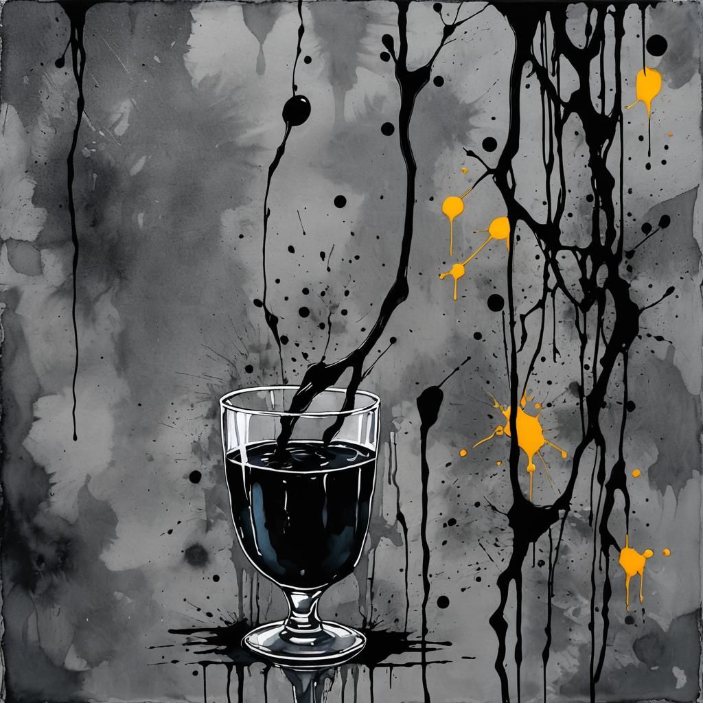 Gothic Soul: Black Lemonade in Watercolor