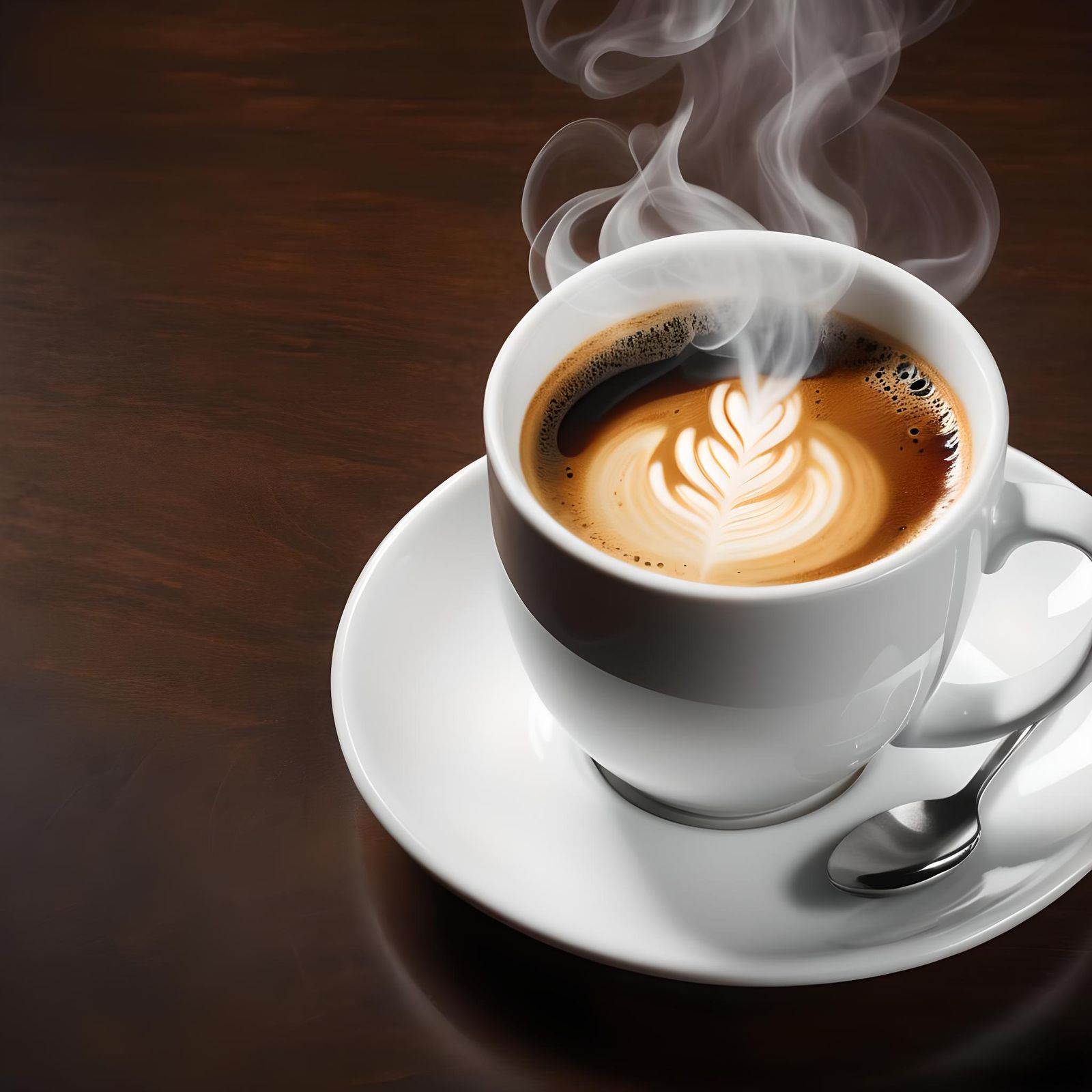Hot Coffee Cup on Desk Still Life