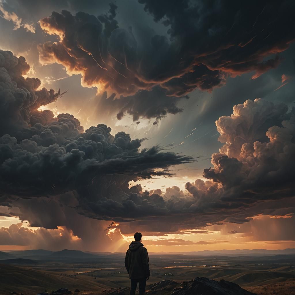 Vast Landscape with Distractions in Cinematic Style
