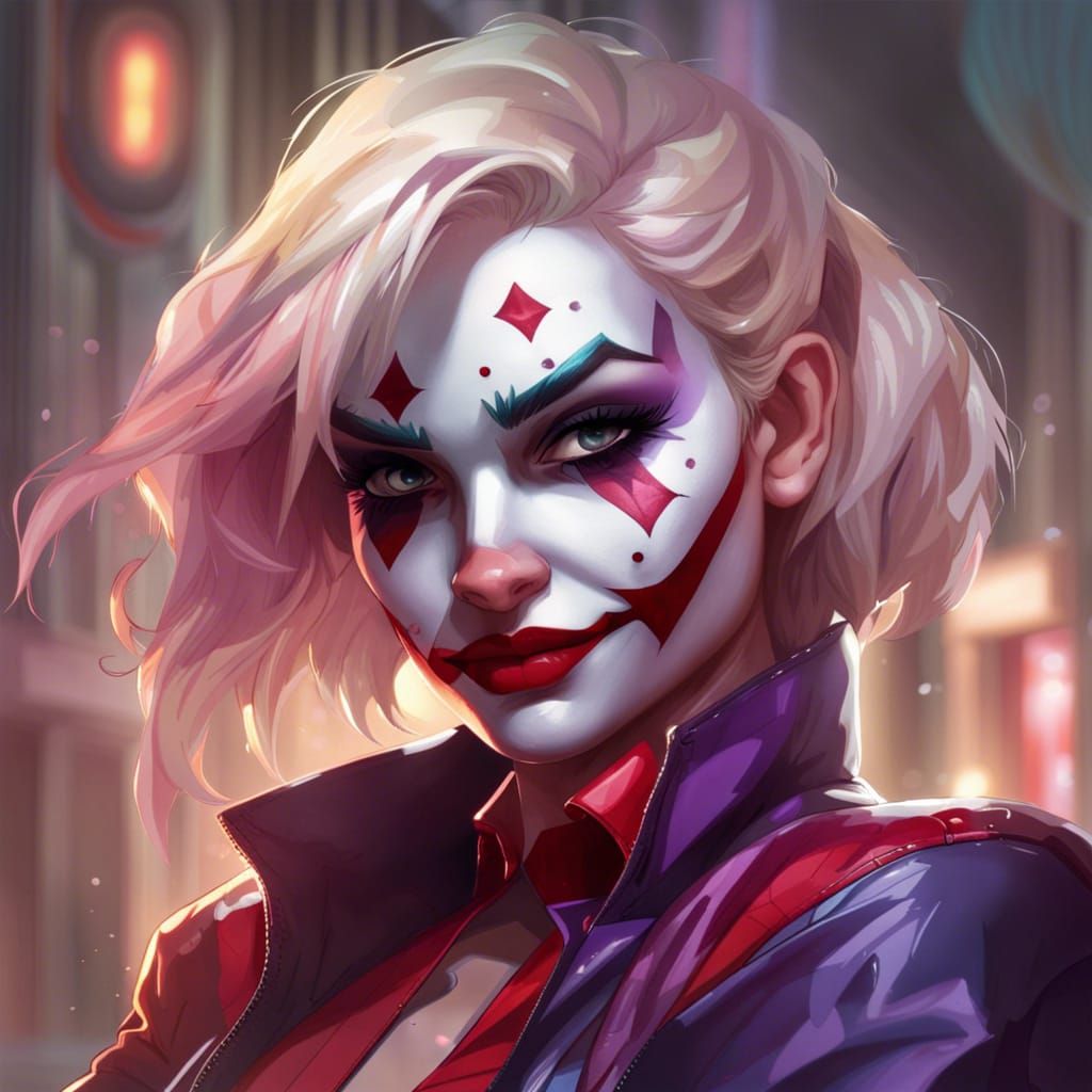 Harley Quinn and The Joker in Spider-Verse Style