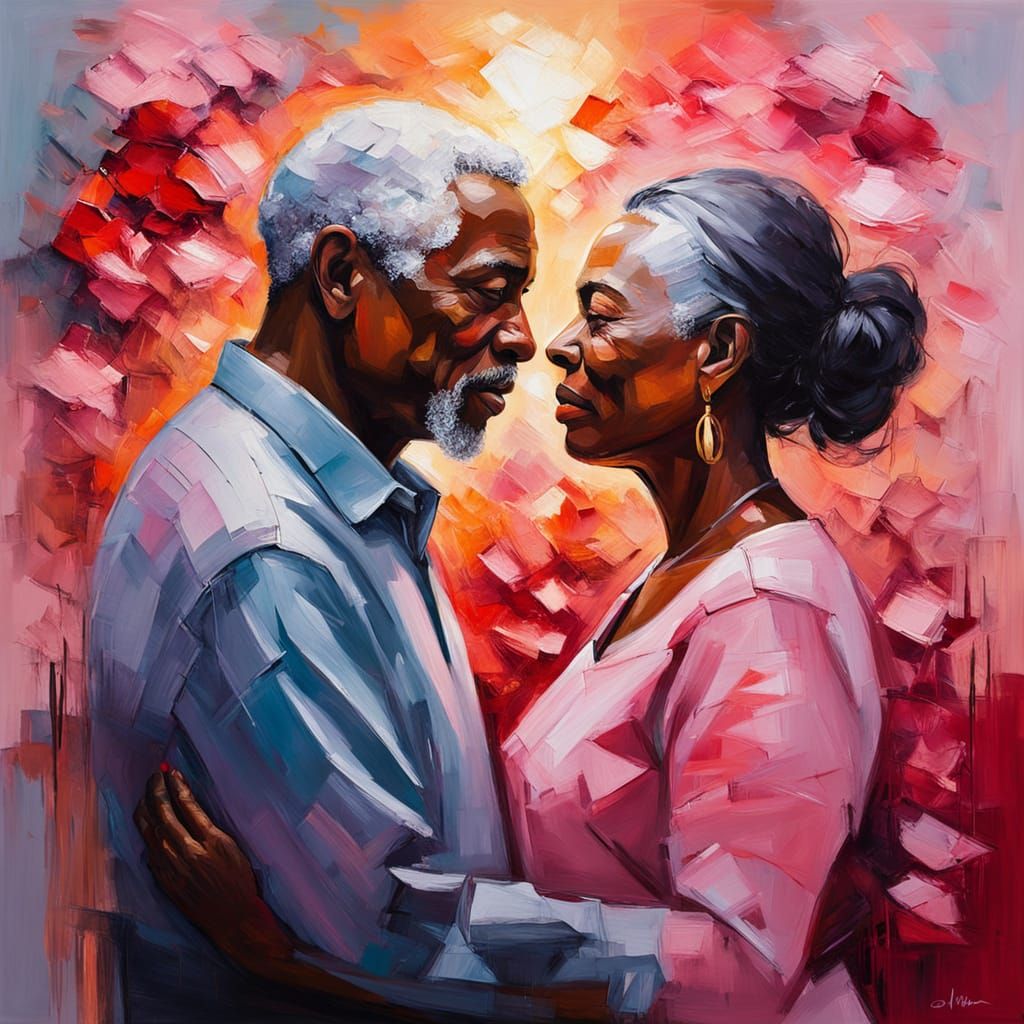 Surreal Oil Painting of Timeless Love