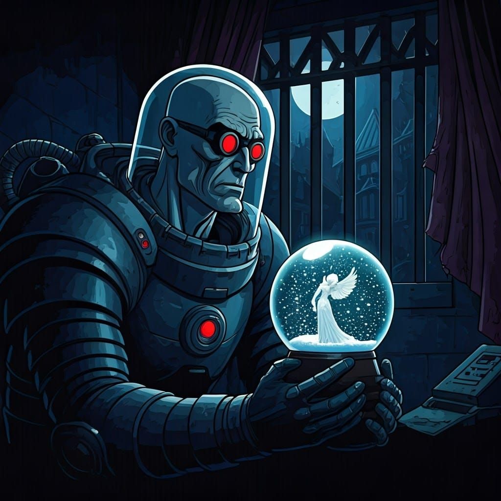 Gothic Noir Batman Scene with Romantic Twist