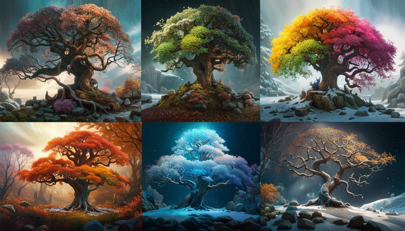 The Four Seasons in Maximalist Digital Art