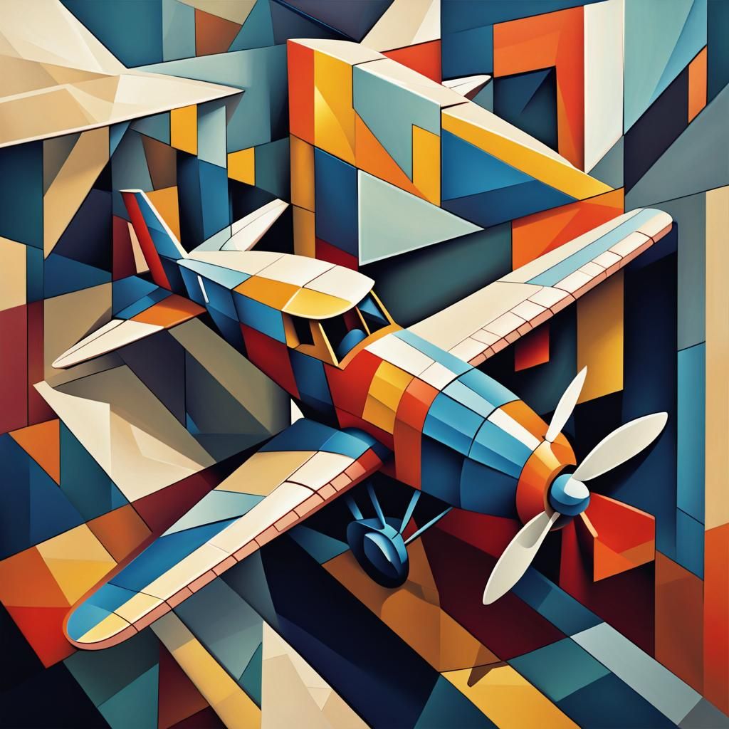 "airplane" "cubist painting