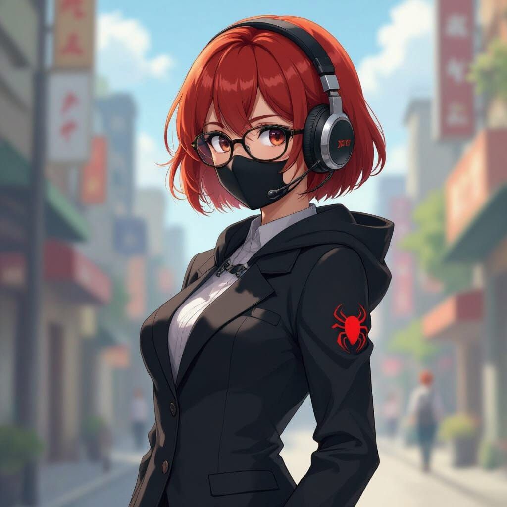 Anime Girl Spidersona in Studio Ghibli and Shinkai Style