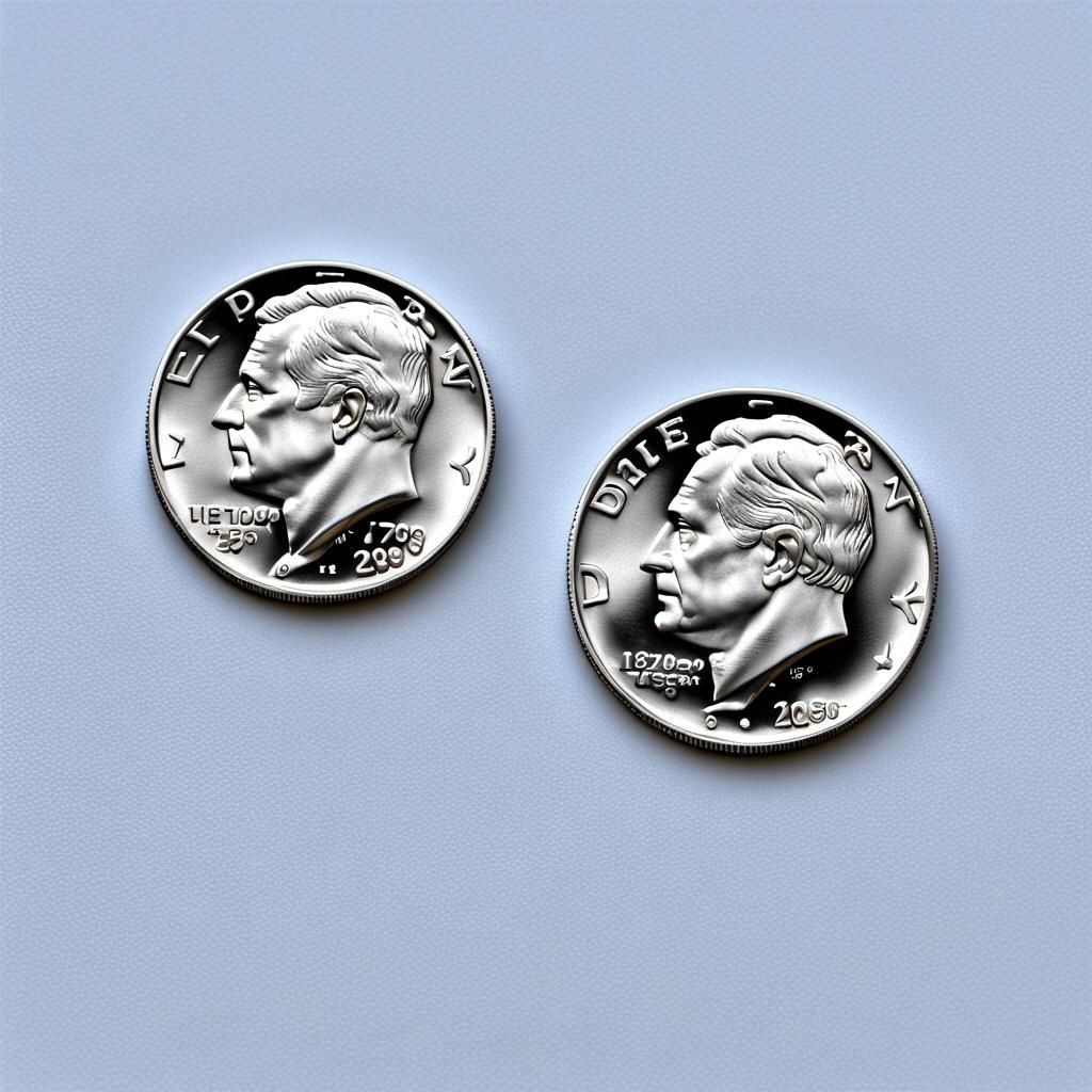 Photorealistic Image of Two Dimes