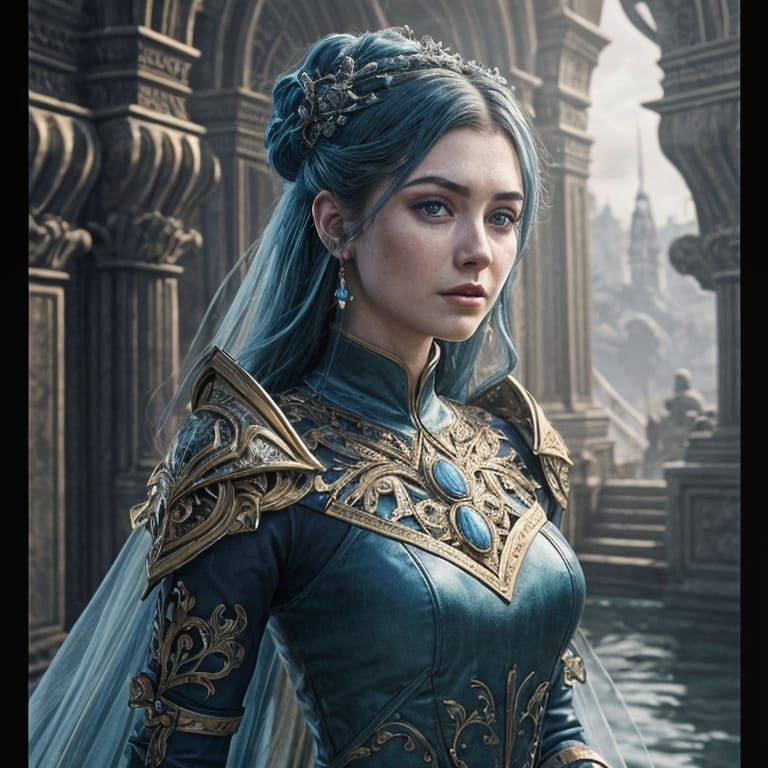 Hyperrealistic Portrait of Woman in Royal Court