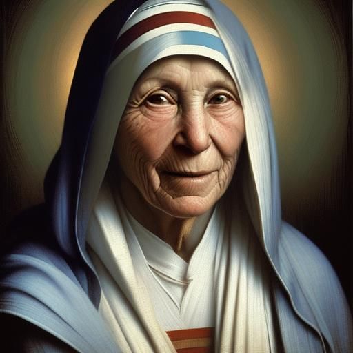 Mother Teresa Portrait in Renaissance Style