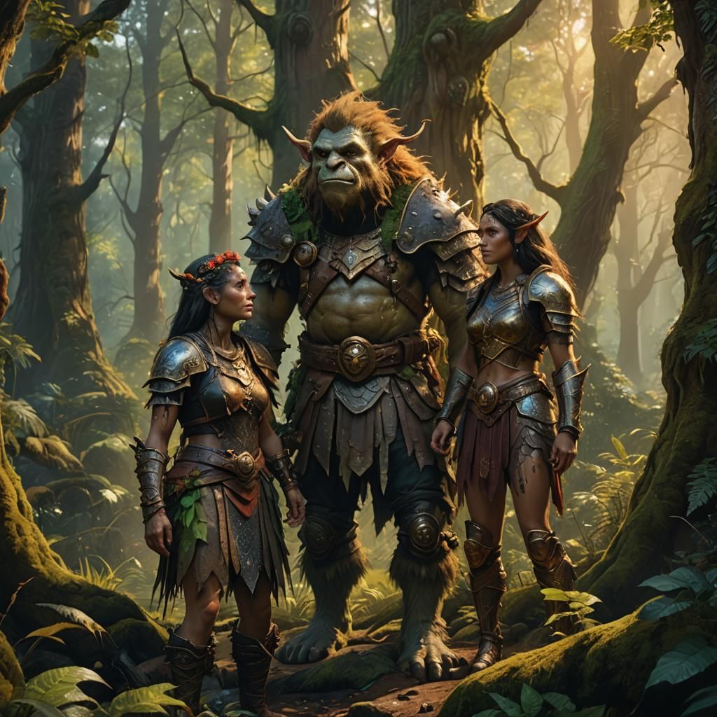 Troll Lord and Wife in Mystical Forest