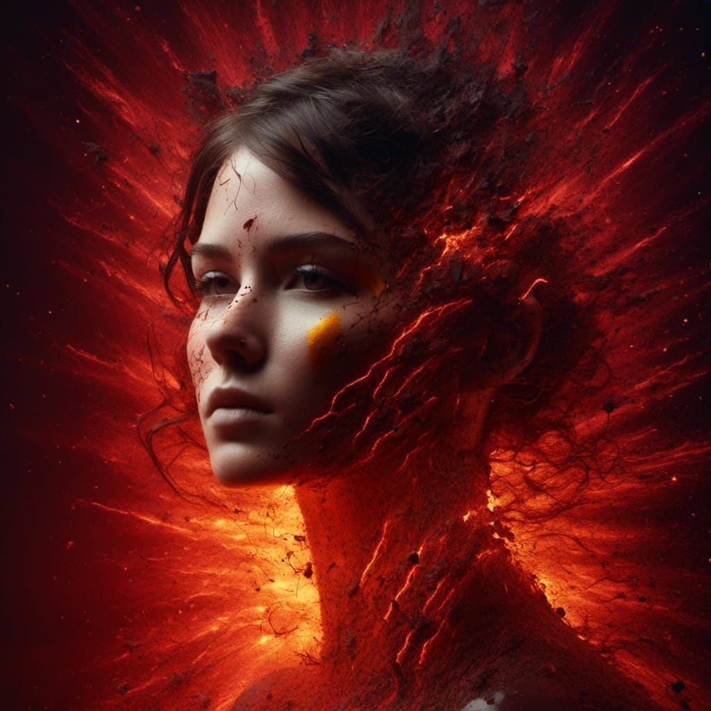 Fiery Portrait of a Brunette Beauty