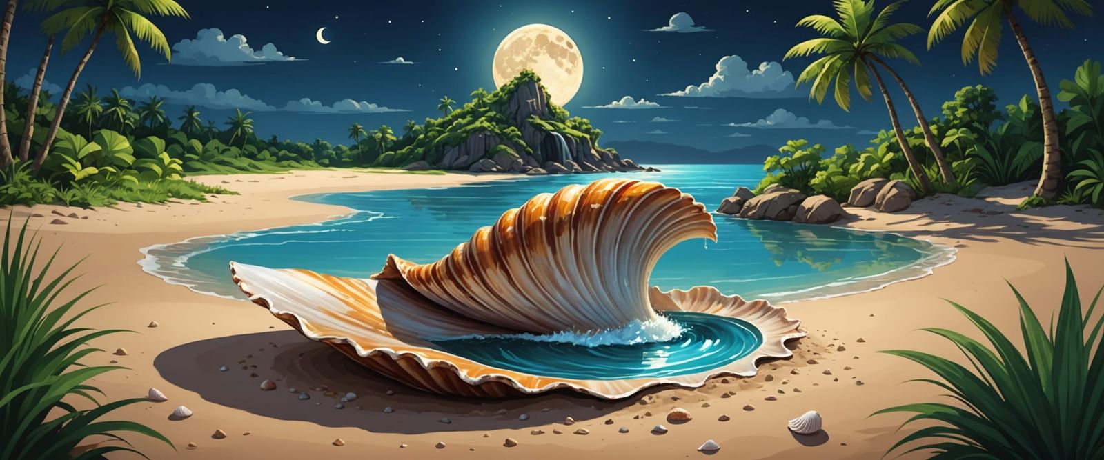 Seashell Landscape: A Surreal Beach Scene