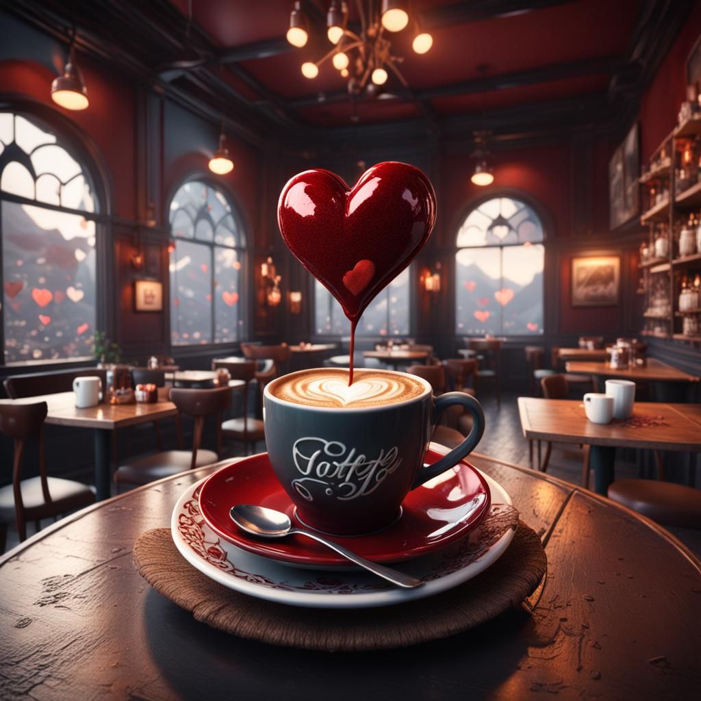 Valentine's Day Cafe: Coffee Mug and Heart