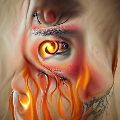 Eldritch Flame Reaching Heaven in Hyperrealism