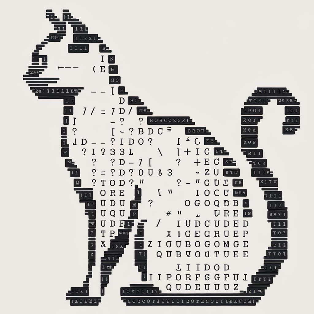 ASCII Art of Siamese Cat Tiramisu