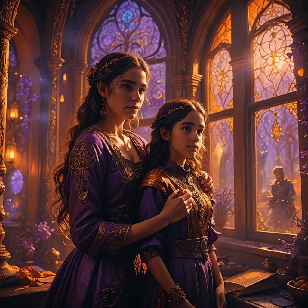 Magical Room: Lucía Protecting Santi in Dreamworks Style