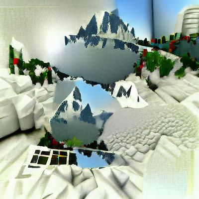 Snowy Mountain Mirror World: PS2 Era Art