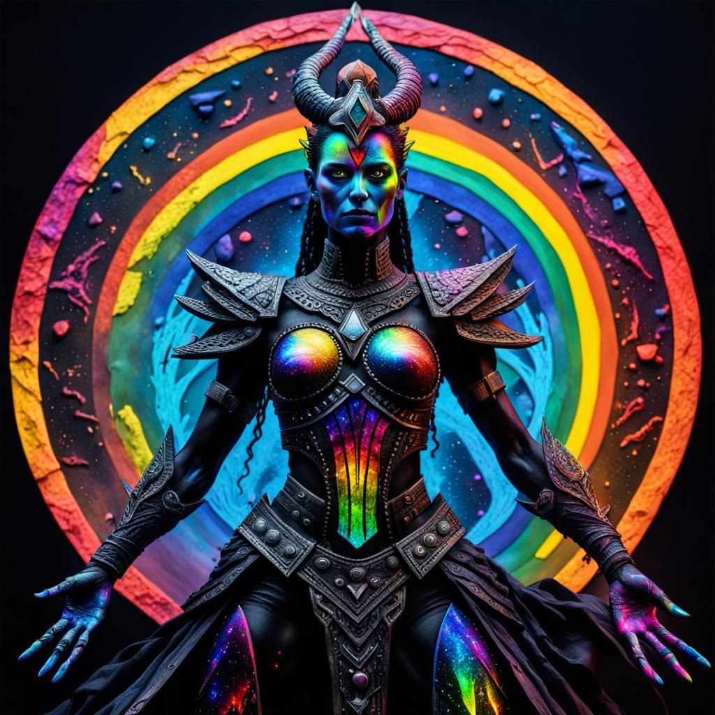 Cosmic Warrior of Light in Hyperdetailed Style