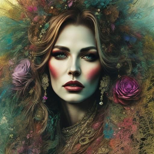 Holographic Portrait in Secret Flower Garden