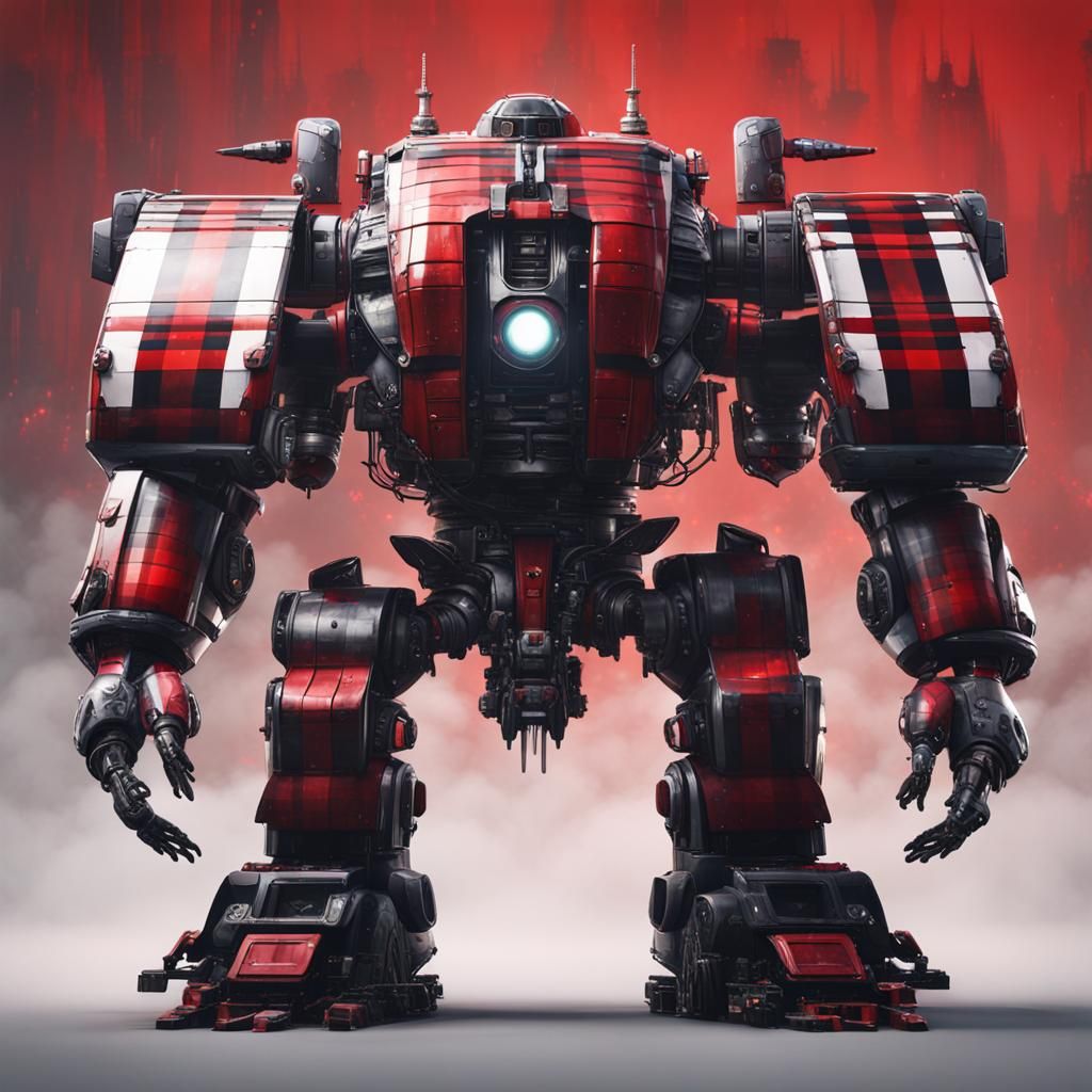 Plaid Giant Robot Digital Matte Painting