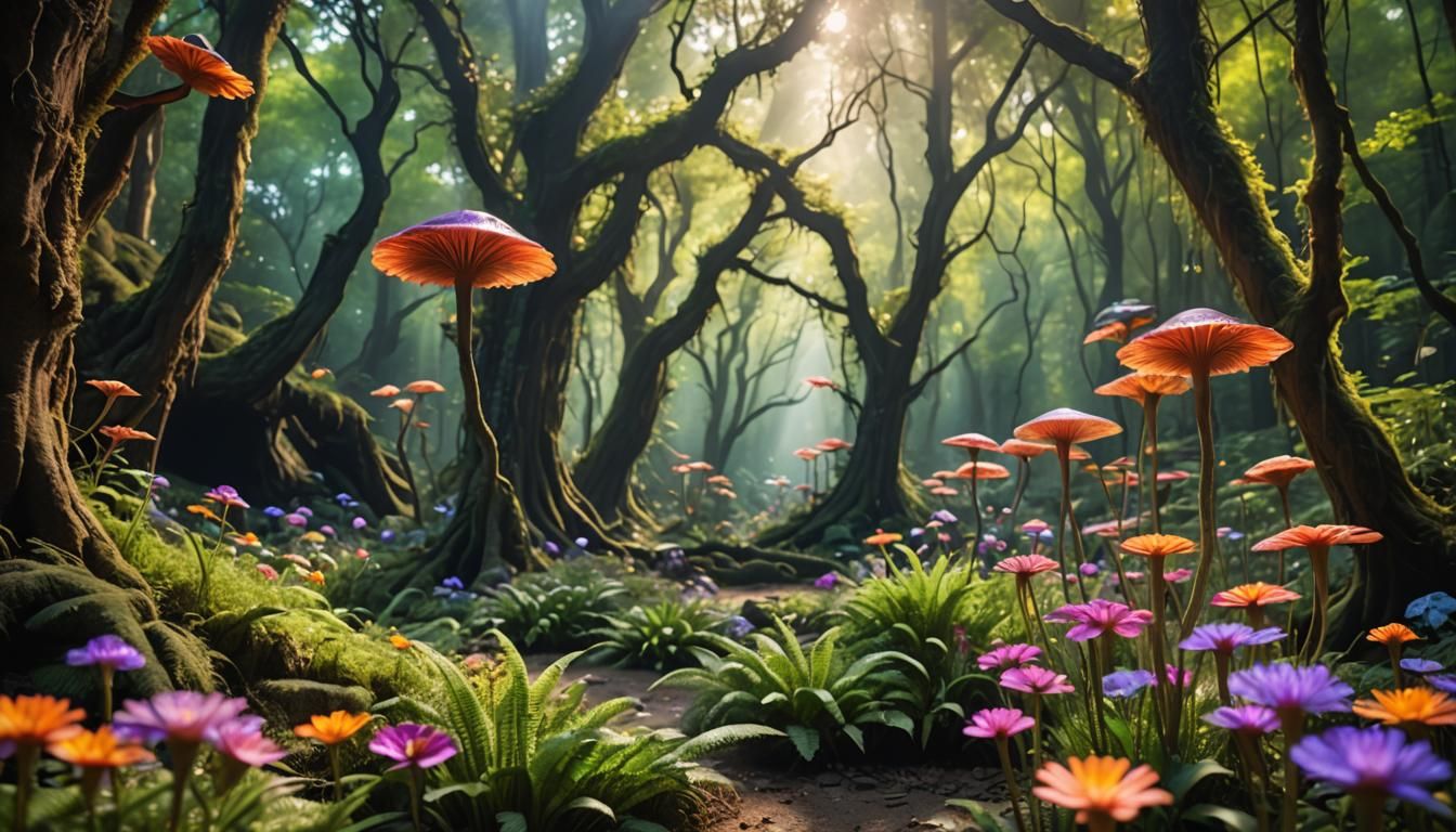 Enchanted Forest with Mystical Caverns: Professional Photogr...