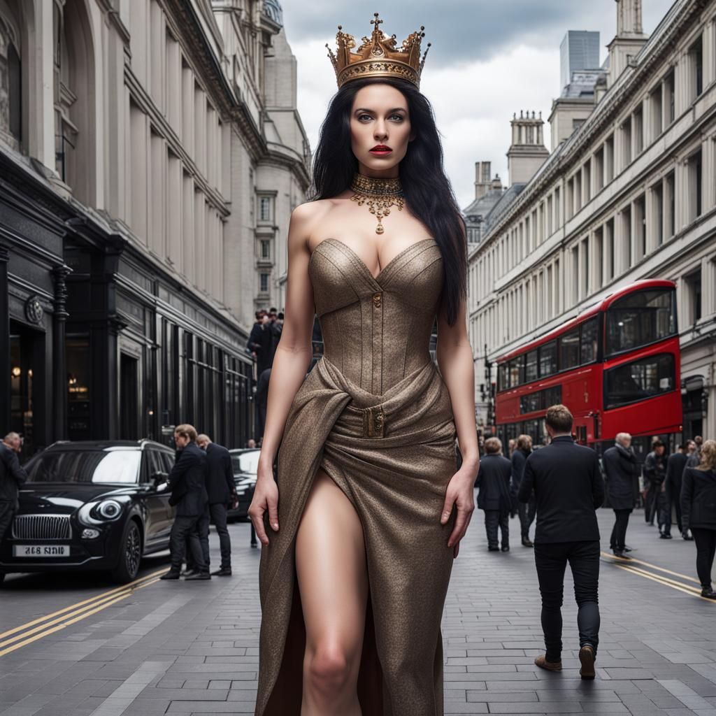 Queen Lilith in London: Hyperrealistic Full Body Portrait