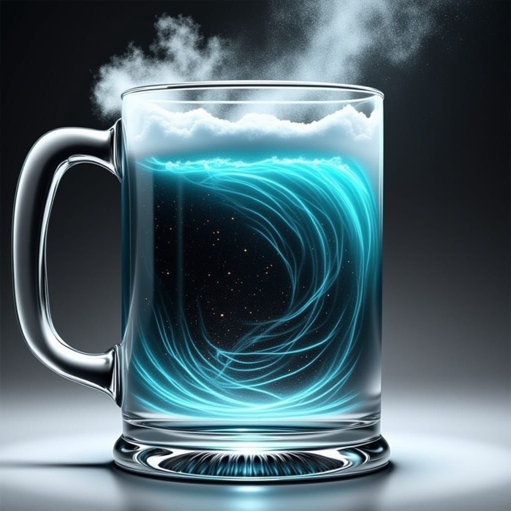 Ominous Crystal Tankard with Sci-Fi Liquid Swirl