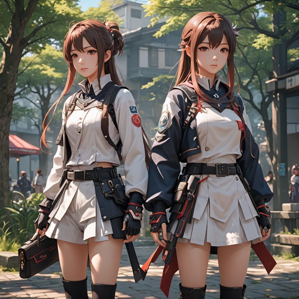 Anime Style Girls in Detailed 3D Rendering