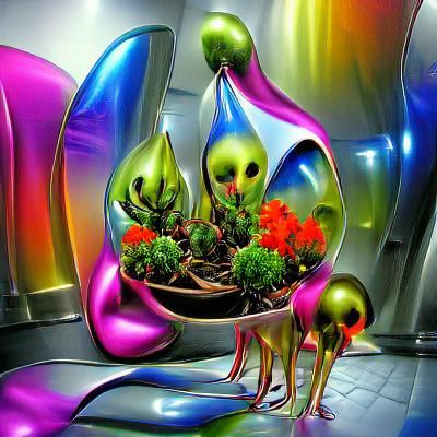Exotic Alien Plants in Bioluminescent Landscape