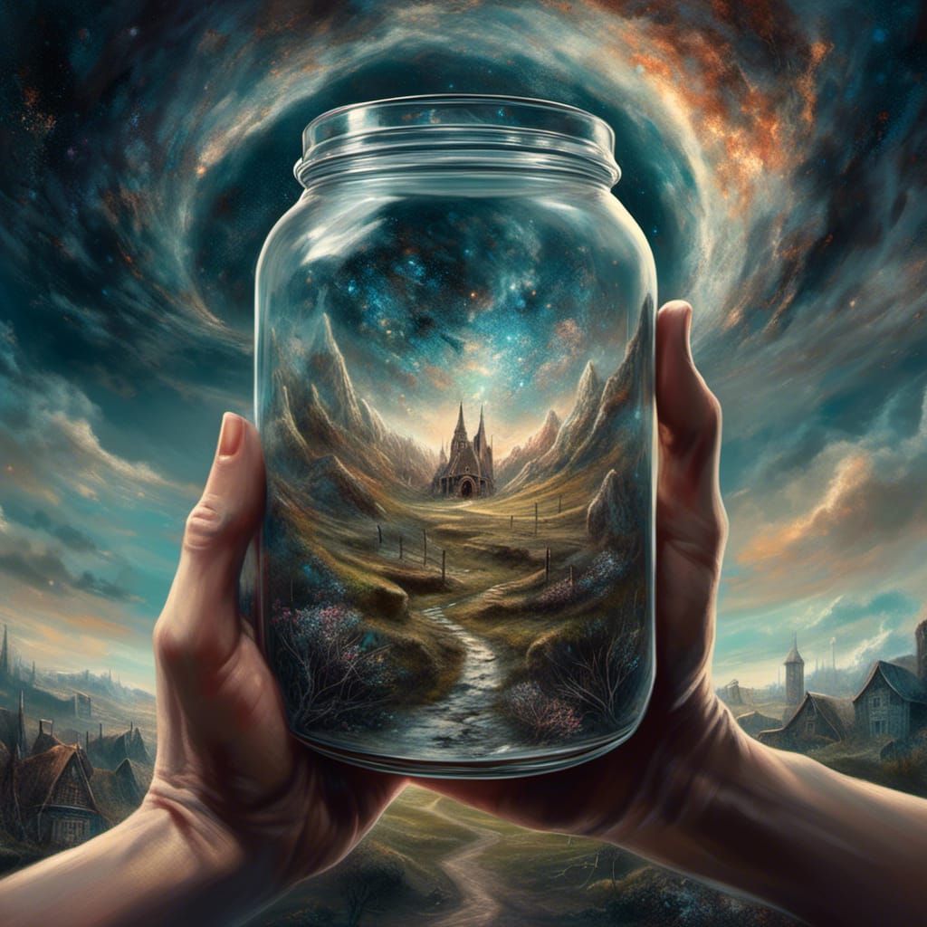 She began filling the jar with the essence of the village...