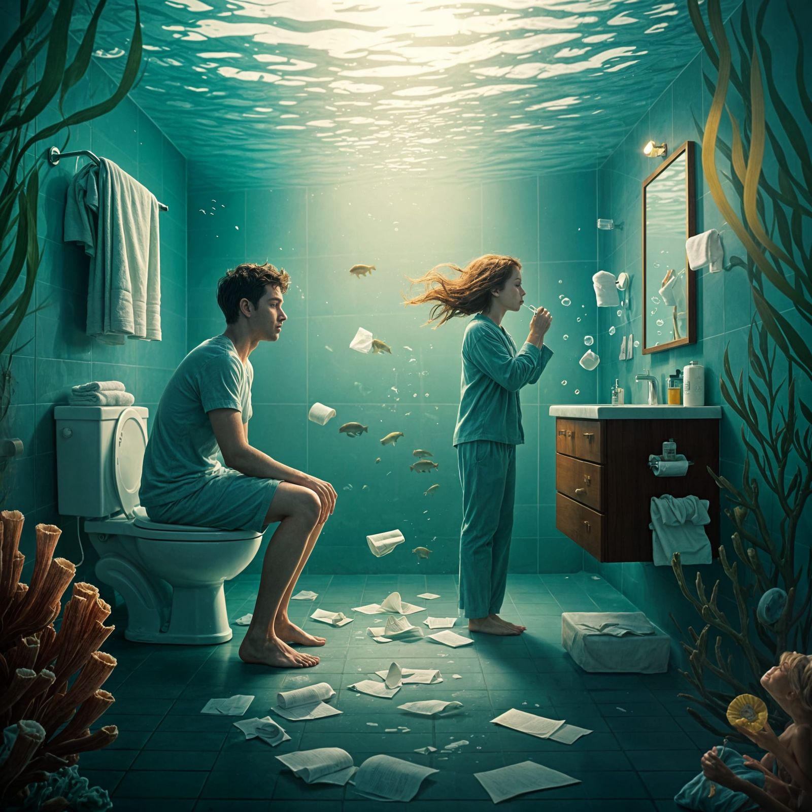 Underwater morning routine