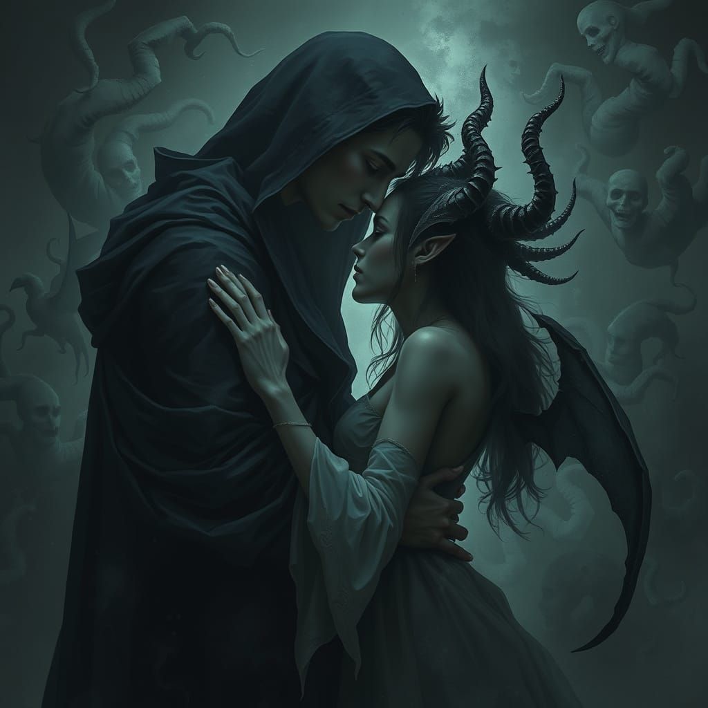 Forbidden Embrace: Darkness and a Demon Witch in Love